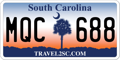 SC license plate MQC688
