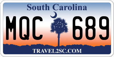 SC license plate MQC689