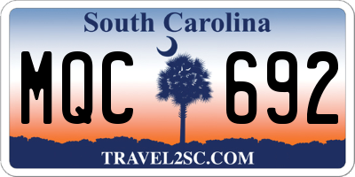 SC license plate MQC692