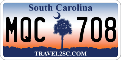 SC license plate MQC708