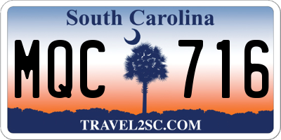 SC license plate MQC716
