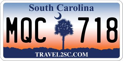 SC license plate MQC718