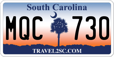 SC license plate MQC730