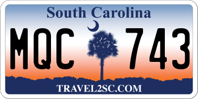 SC license plate MQC743
