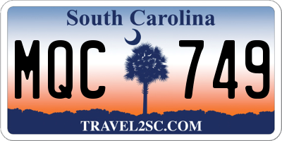 SC license plate MQC749
