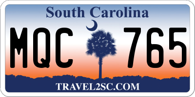 SC license plate MQC765