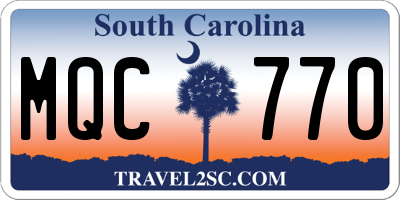 SC license plate MQC770