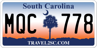 SC license plate MQC778