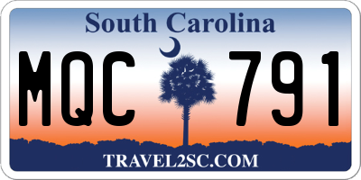 SC license plate MQC791