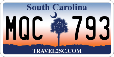 SC license plate MQC793