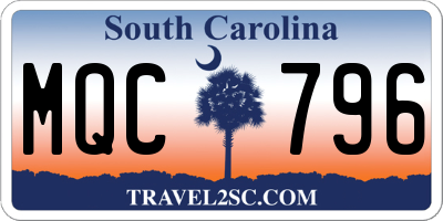 SC license plate MQC796