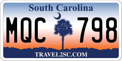 SC license plate MQC798
