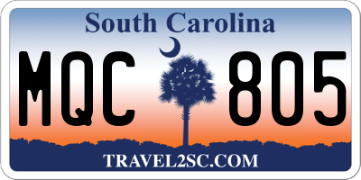 SC license plate MQC805