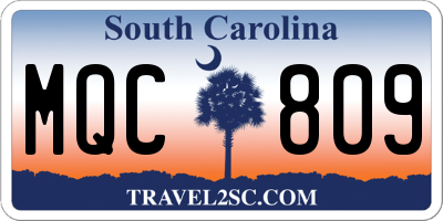 SC license plate MQC809