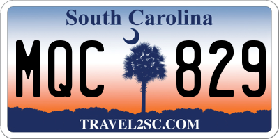 SC license plate MQC829