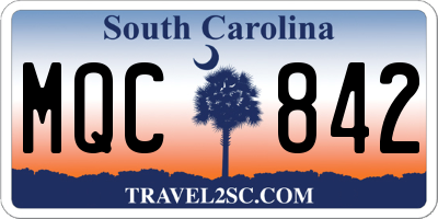 SC license plate MQC842