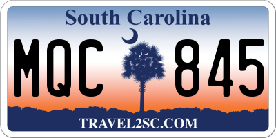 SC license plate MQC845