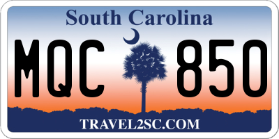 SC license plate MQC850