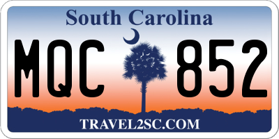 SC license plate MQC852