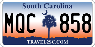 SC license plate MQC858