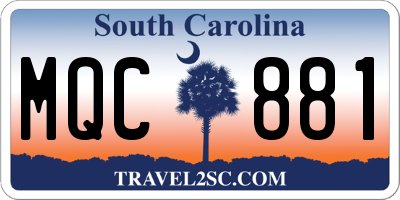 SC license plate MQC881