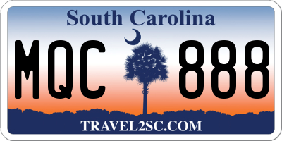 SC license plate MQC888