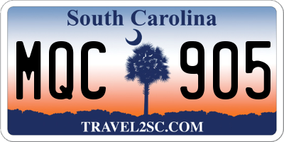 SC license plate MQC905