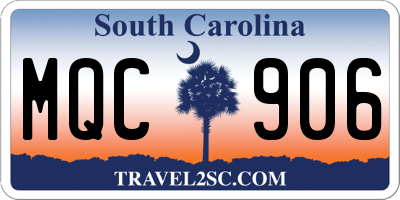 SC license plate MQC906