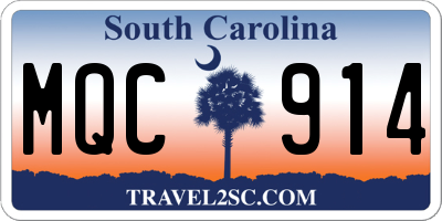SC license plate MQC914