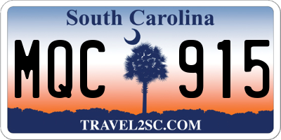 SC license plate MQC915