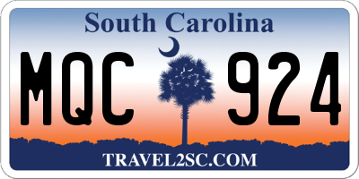 SC license plate MQC924