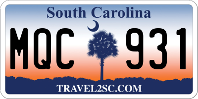 SC license plate MQC931