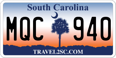 SC license plate MQC940