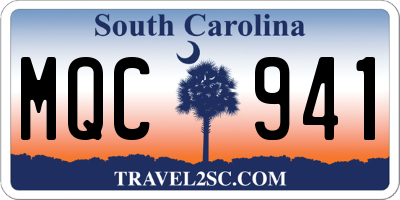 SC license plate MQC941