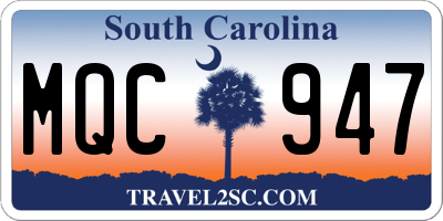 SC license plate MQC947
