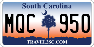 SC license plate MQC950