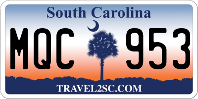 SC license plate MQC953