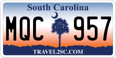 SC license plate MQC957