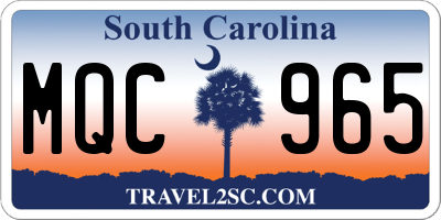 SC license plate MQC965