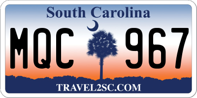 SC license plate MQC967