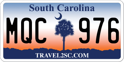 SC license plate MQC976
