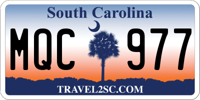 SC license plate MQC977