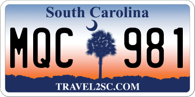 SC license plate MQC981