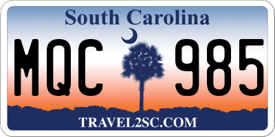 SC license plate MQC985