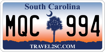 SC license plate MQC994