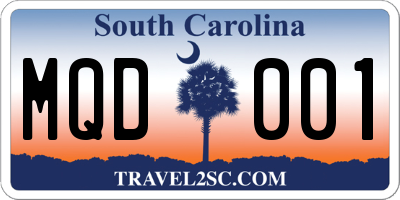 SC license plate MQD001