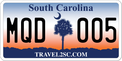 SC license plate MQD005
