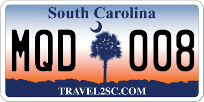 SC license plate MQD008
