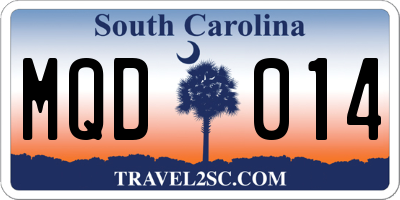 SC license plate MQD014