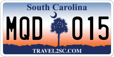 SC license plate MQD015